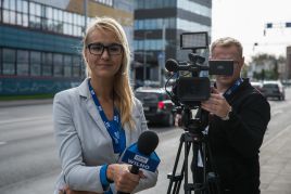 Dziennikarka TVP Wilno Agnieszka Olszewska. PAP/Valdemar Doveiko