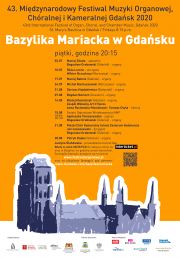 43. Międzynarodowy Festiwal Muzyki Organowej, Chóralnej i Kameralnej Gdańsk 2020