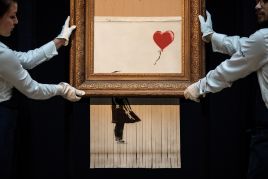 Robbie Williams wystawi na aukcję kolekcję dzieł Banksy'ego, fot. Getty Images/Jack Taylor
