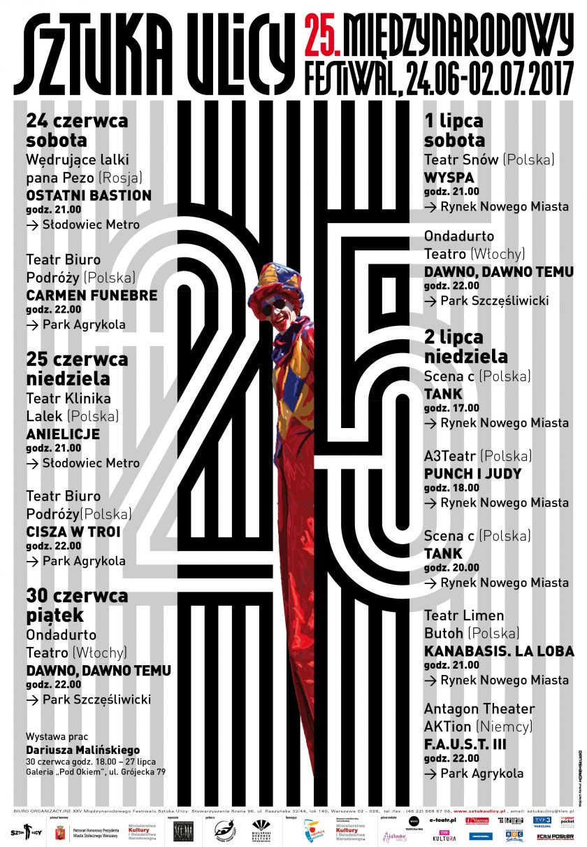 25. Międzynarodowy Festiwal Sztuka Ulicy w Warszawie, 24 czerwca – 2 lipca 2017