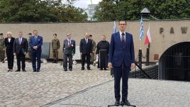 Premier Mateusz Morawiecki wystąpił na terenie dawnego więzienia Pawiak  (fot. KPRM)