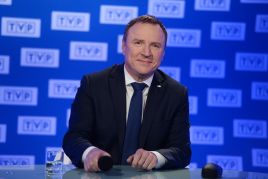 Jacek Kurski, prezes Zarządu TVP podczas briefingu poinformował o nabyciu kolejnych praw sportowych. Foto: TVP
