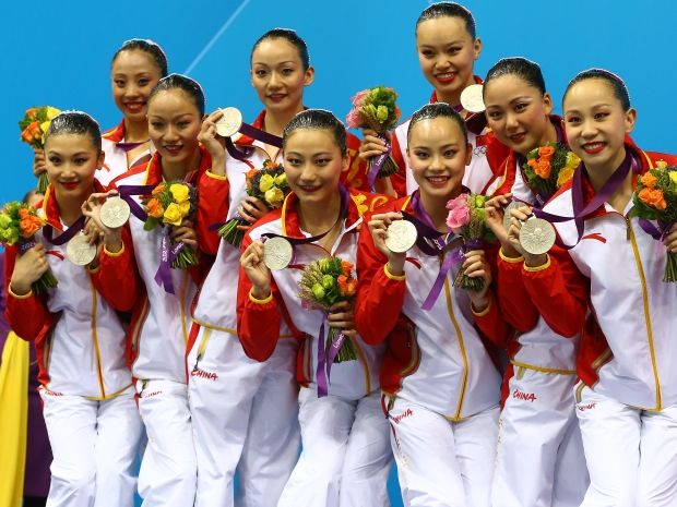 Chińska drużyna ze srebrnymi medalami igrzysk w Londynie (fot. Getty Images)