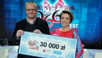 Wygrana drużyna – Łukasza Warzechy i Marty Kielczyk – nagrodę przekazała na pomoc chorym dzieciom (fot. TVP/K.Kurek)