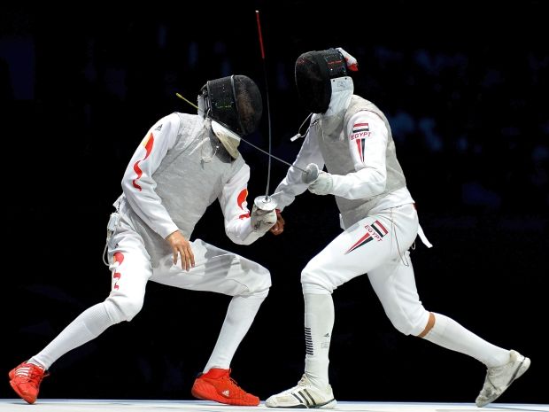 Alaaeldin Abouelkassem (P) przeszedł do historii olimpizmu (fot. Getty Images)
