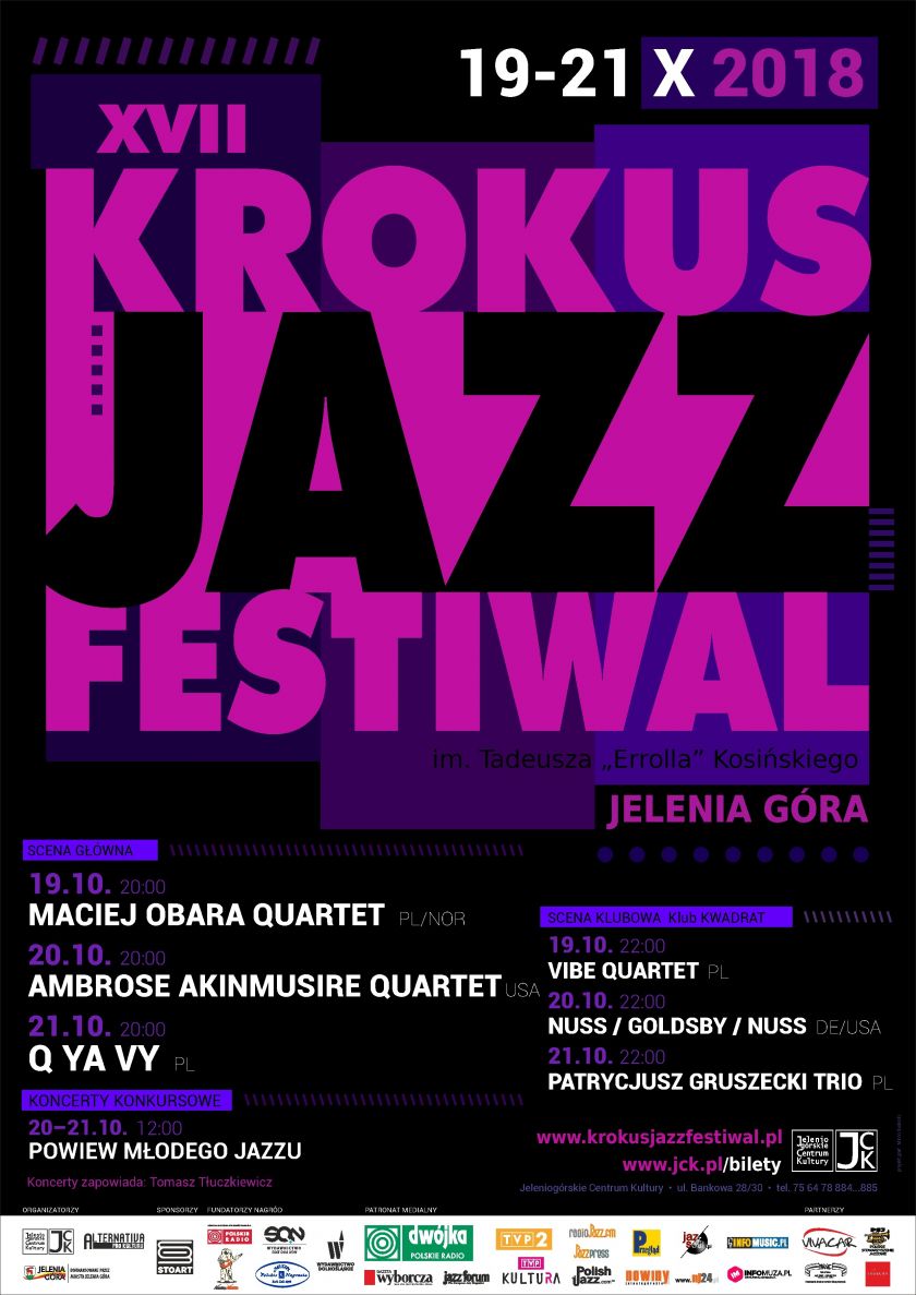 ŚWIĘTO JAZZU po raz 17. 19 – 21 października 2018