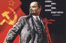 Propagandowy plakat przedstawiający Lenina (fot. arch)