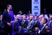 Premier RP Mateusz Morawiecki wziął udział w uroczystej inauguracji kanału TVP Wilno. /fot.PAP/Leszek Szymański/