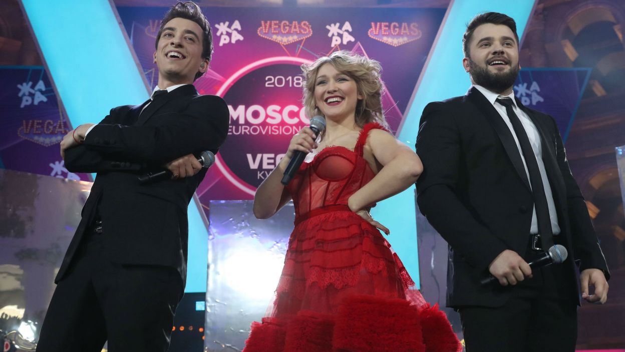 Mołdawia: DoReDoS to trio folkowo-popowe, w skład którego wchodzą: Marina Djundiet, Eugeniu Andrianov i Sergiu Mîţa (fot. PAP)