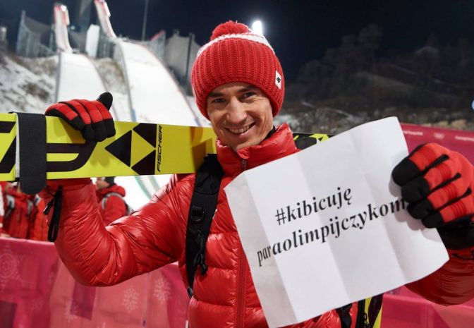 Stoch trzyma kciuki za paraolimpijczyków