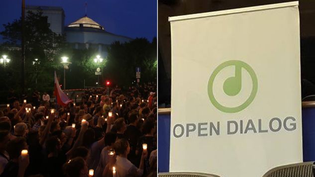 Fundacja Otwarty Dialog stała za protestami przed Sejmem (fot. fb/Fundacja Otwarty Dialog/arch.PAP/Tomasz Gzell)