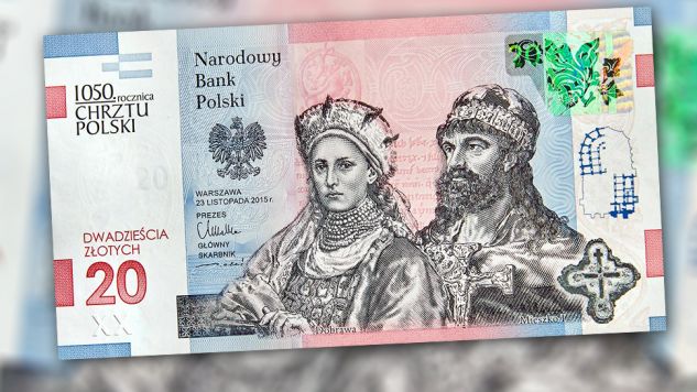 Mieszko i Dobrawa na banknocie (fot. NBP)