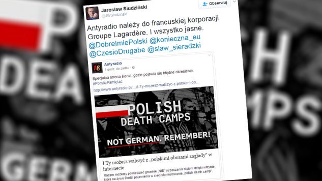 Grafika zawierająca stwierdzenie „Polish Death Camps. Not German. Remember!” (tłum. Polskie Obozy Śmierci. Nie niemieckie. Pamiętaj!) (fot.twitter.com/JWSiudzinski)