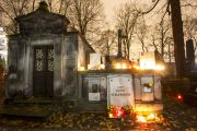 Every All-Saints' Day, Powązki and countless other cemeteries in Poland are illuminated by a sea of candles. Photo by Maciej Luczniewski/NurPhoto via Getty Images