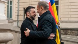 Poland remains Ukraine’s staunchest advocate in Kyiv’s efforts to accede to the EU and NATO. Ukrainie’s president Volodymyr Zelenskyy and Polish prime minister Donald Tusk during the latter’s visit to Lviv, Ukraine, December 17, 2024. Photo: PAP/Vladyslav Musiienko