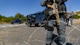 A police officer and three gunmen were killed in September 2023 when a group of heavily armed attackers entered from Serbia and attacked police in the village of Banjska. Photo by Vudi Xhymshiti/Anadolu Agency via Getty Images