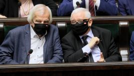 Wicemarszałek Sejmu Ryszard Terlecki i wicepremier Jarosław Kaczyński (fot. PAP/Leszek Szymański)