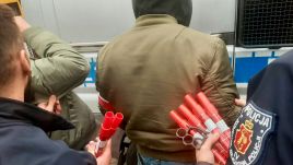 Officers secured not only numerous pyrotechnics, but also knives and brass knuckles. Photo: X/@Policja_KSP