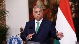 Hungarian Prime Minister Viktor Orbán at Palazzo Chigi. Rome (Italy), June 24th, 2024 (Photo by Massimo Di Vita/Archivio Massimo Di Vita/Mondadori Portfolio via Getty Images)