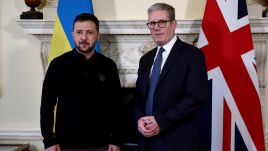 Ukraine’s president, Volodymyr Zelenskyy, met Keir Starmer, the British prime minister, on Thursday. Photo: Henry Nicholls - WPA Pool/Getty Images