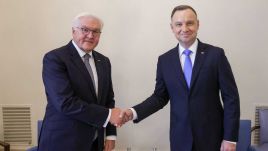 Prezydent Polski i Niemiec Andrzej Duda (P) i Frank-Walter Steinmeier (L) (fot. KPRP/Grzegorz Jakubowski)