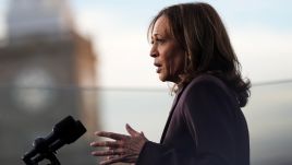 Kamala Harris delivers her concession speech in Washington. Photo: Andrew Harnik/Getty Images