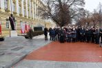 Uroczystość odsłonięcia pomnika premiera Jana Olszewskiego na skwerze przed siedzibą KPRM w Warszawie (fot. PAP/Piotr Nowak)