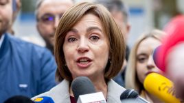 Pro-European President of Moldova Maia Sandu, October 10, 2024. On October 20, Moldova holds presidential election and a referendum on whether to enshrine in the Constitution the country's path to EU membership. Photo: PAP/EPA/DUMITRU DORU 