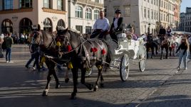 A horse and carriage ride for tourists around Rynek Glowny market square: Photo by Richard Baker / In Pictures via Getty Images