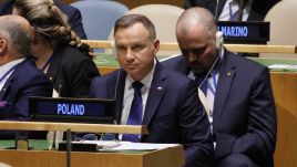 Prezydent Andrzej Duda weźmie udział w debacie generalnej 77. sesji Zgromadzenia Ogólnego ONZ w Nowym Jorku (fot. PAP/EPA/JASON SZENES)