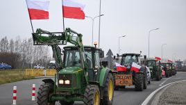 Polish farmers protest in Elbląg. Photo: PAP/Adam Warżawa