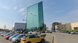 The Business Center Geležinio Vilko in Vilnius, knicknamed locally the 'Glass Pencil'. Photo: Google streetview