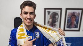 Alexandre Baginski, who flew from Brazil to Europe this week, discovered the club from western Poland while playing the popular computer game FIFA. Photo: Lech Poznan fan Alexandre Baginski via @kolejorzBrasil