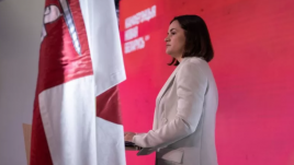 Head of Belarus’ United Transitional Cabinet Sviatlana Tsikhanouskaya at the ‘New Belarus’ democratic opposition conference held in Vilnius, Lithuania. August 3, 2024. Photo: tsikhanouskaya.org