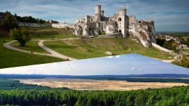 Błędowska Desert and Ogrodzieniec Castle, two most distinctive points of today's journey.  Photo: Łukasz Śmigasiewicz via Wikimedia Commons; Jerzy Ochoński/PAP 