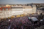 The square’s dimensions have made a rallying point for protests. Photo: Lukas Kabon/Anadolu Agency via Getty Images 