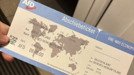 The flyers, styled as airline tickets, were delivered in Karlsruhe, western Germany. Photo: X/@davidrkadler