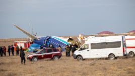 38 were killed when Azerbaijan Airlines Flight 8432 crashed in Kazakhstan on Wednesday. Photo: Issa Tazhenbayev/Anadolu/Getty Images