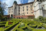 Today the castle grounds are enchanting, with lush gardens, Gothic towers, and Renaissance courtyards.  Photo by Jakub Porzycki/NurPhoto via Getty Images 