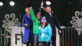Para prezydencka przemówiła tuż przed zapaleniem olimpijskiego znicza (fot. PAP/Grzegorz Momot)