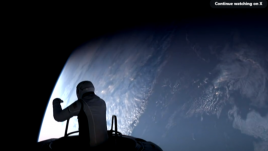 Screenshot from Space X live stream of the Polaris mission.