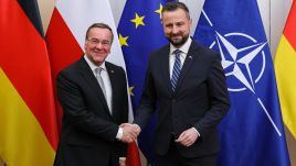 Poland’s Deputy Prime Minister and Defense Minister Władysław Kosiniak-Kamysz (R) and Germany’s Defense Minister Boris Pistorius (L). Photo: PAP/Paweł Supernak