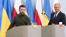 Zelenskyy and Tusk previously met in July in Warsaw. Photo: Omar Marques/Anadolu via Getty Images