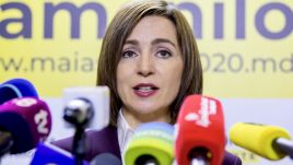 Maia Sandu wygrała wybory prezydenckie w Mołdawii (fot. PAP/EPA/DUMITRU DORU)
