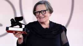 Agnieszka Holland poses with the Special Jury Prize Award for her film 'Green Border' at last year's Venice Festival. Photo:  Andreas Rentz/Getty Images 