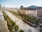 The 750-meter long boulevard will see the addition of two tree-lined alleys. Image: Jakub Cigler Architekti 