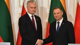 Prezydent Litwy Gitanas Nauseda (L) i prezydent RP Andrzej Duda (P)  (fot. arch. Piotr Nowak)