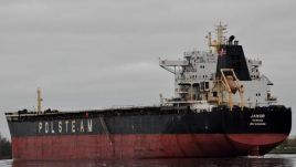 The Jawor bulk carrier’s crew will be stranded in Brazil at least until January. Photo: RuudCoster via vesselfinder.com