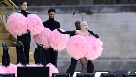 Singer Lady Gaga performs at the opening ceremony of the 2024 Paris Olympic Games. Photo by: Sina Schuldt via PAP.