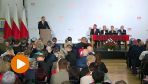 Wystąpienie prezydenta Andrzeja Dudy podczas uroczystej sesji Rady Miejskiej w Bodzentynie (fot. TVP{)